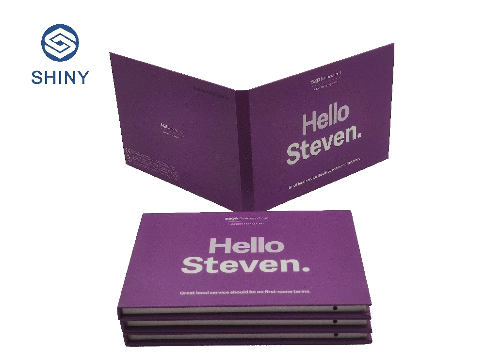 Custom Handmade Luxury 7 Inch LCD Screen Mini Video Brochure Custom Video Business Card For Advertising Marketing Invitation