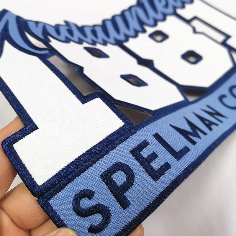 Embroidered Border Iron on Custom Numbers Letters Fabric Twill Embroidery Patches for Sportswear