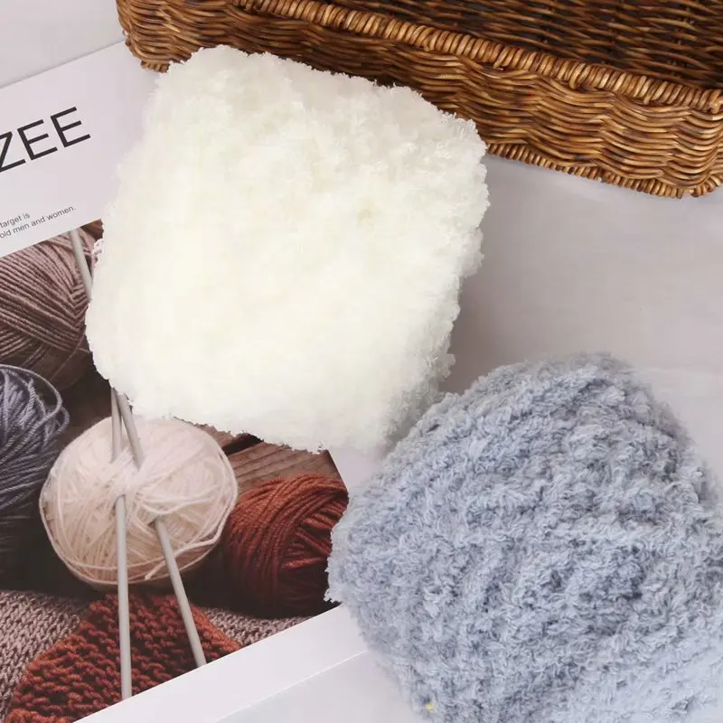 Coral Fluff Thread Scarf 100% Polyester Half Side Cashmere Yarn Recycled Braided Towel for Babies Wholesale