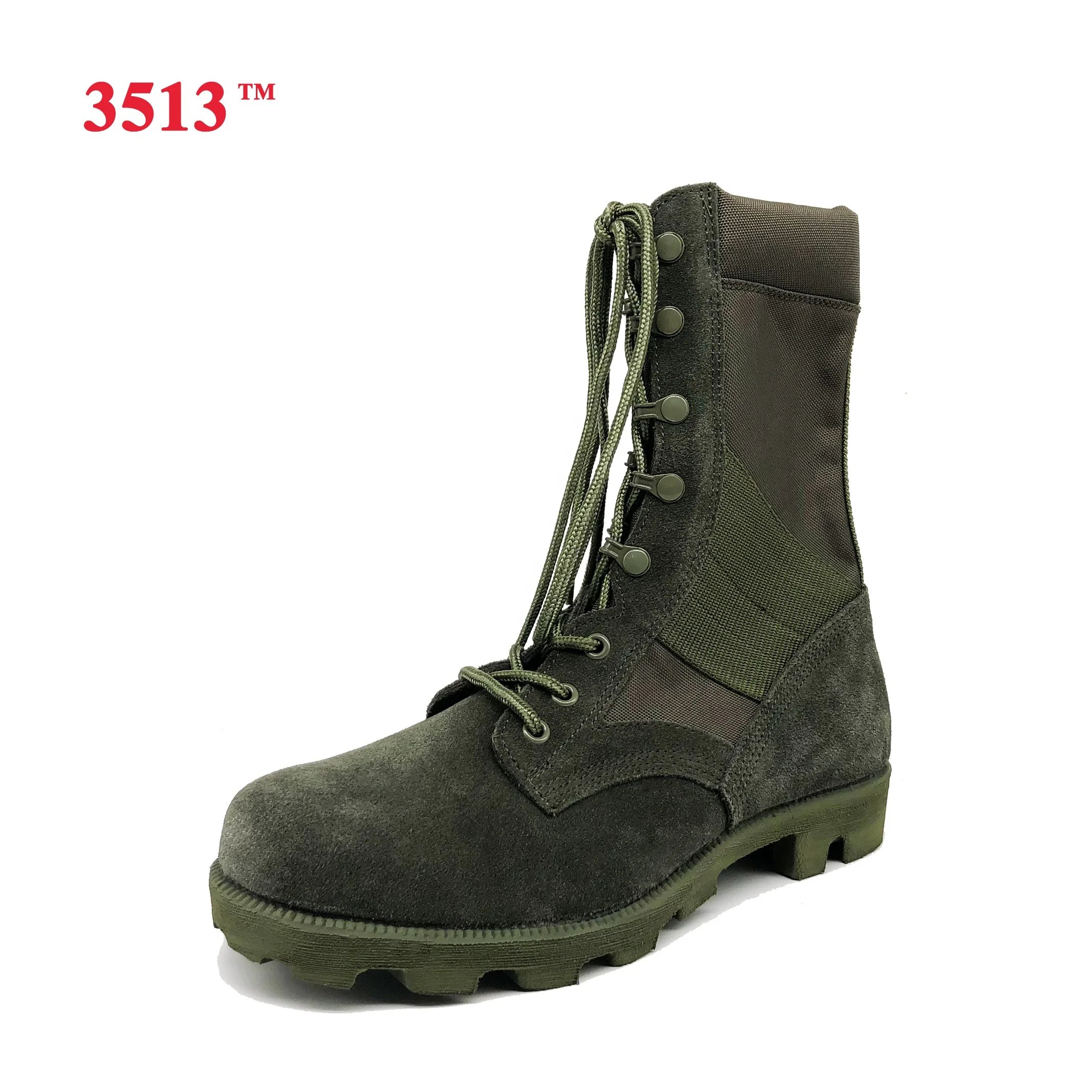 good quality green suede leather military tactical boots army combat boots troops