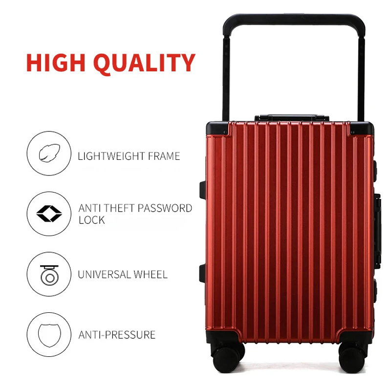 Modern Spinner Chair Name Pendant Portable Suitcase Organizer Aluminum Frame Luggage