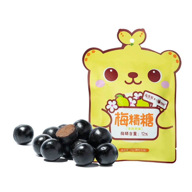 
OEM Private Label Cute Gift Pouch Natural Healthy Sour Plum Extract Candy Jelly Bean 