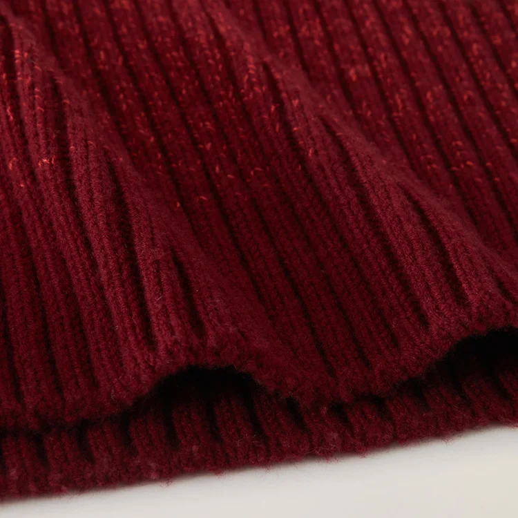 2022 Custom Autumn Spring Knit Ladies Skirt Wool Cashmere Sweater Rib Skirt For Women