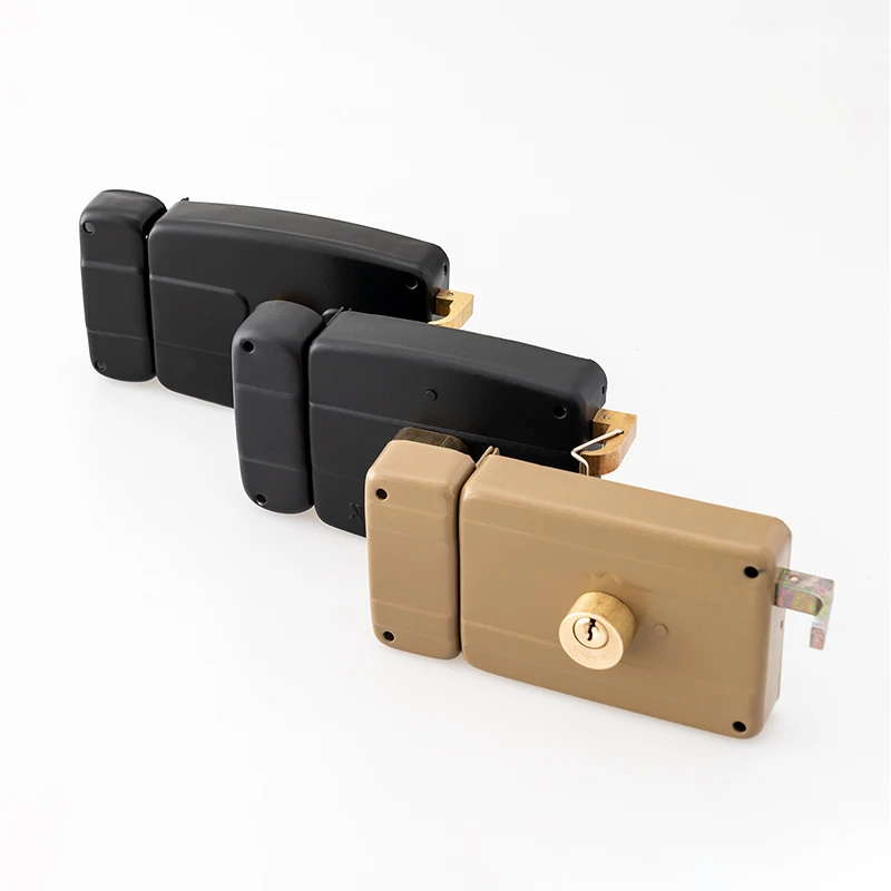Ouzen Heavy Duty Black Alloy Steel and Brass Deadbolt Double Cylinder Rim Lock
