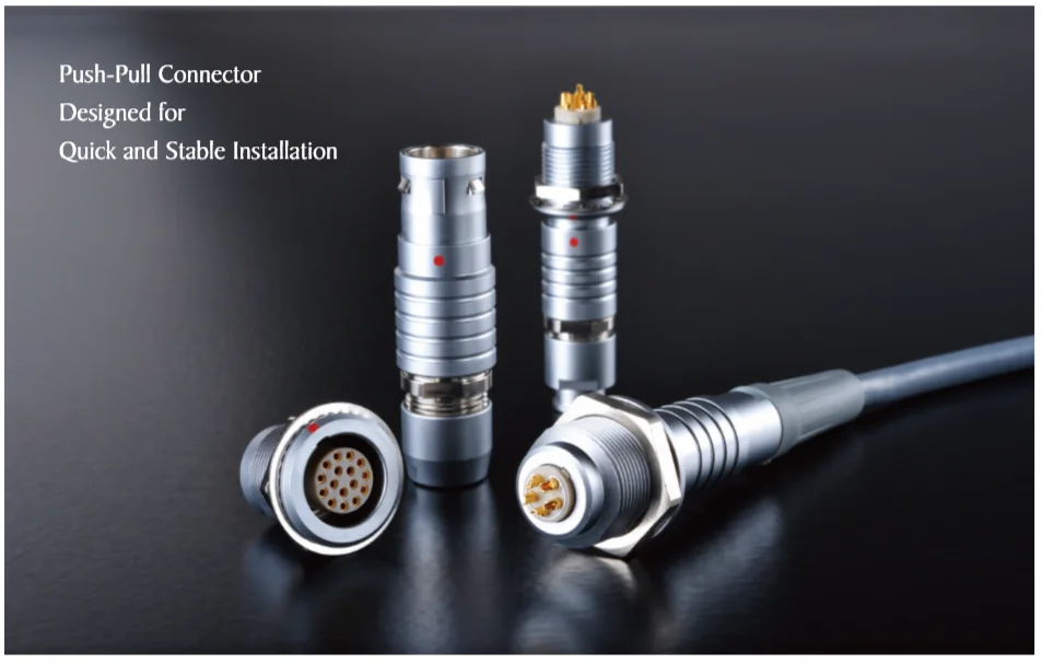 Finecables Temperature Resistance 360 Shielded Waterproof G Key 2K 304/306/312 Quick Self Locking Push-Pull Connector