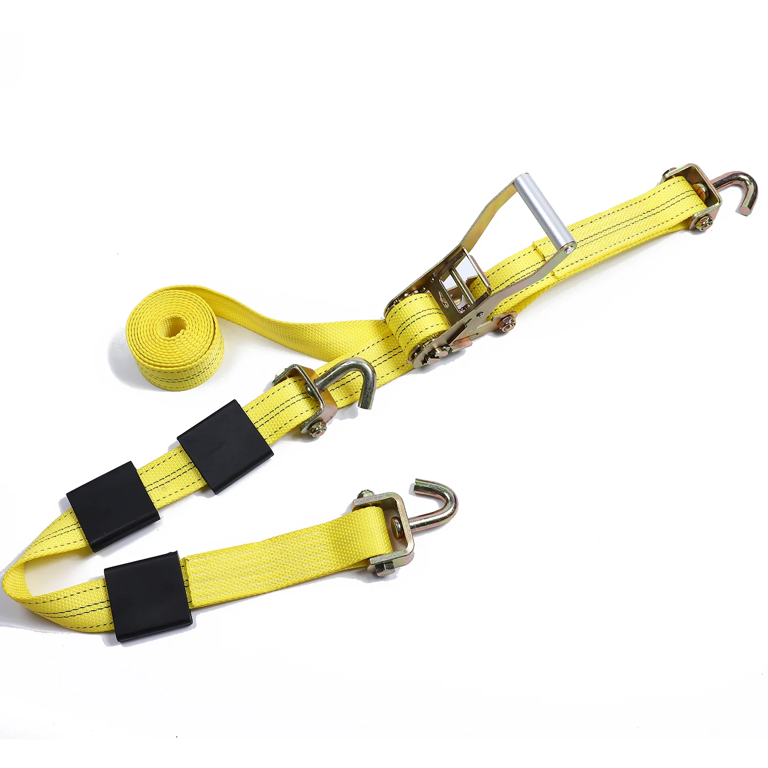 Heavy Duty Vehicle Tie Down Kit Customize Rubber Blocks Ratchet Tie Down 2' Strap Wheel Tie Down Straps