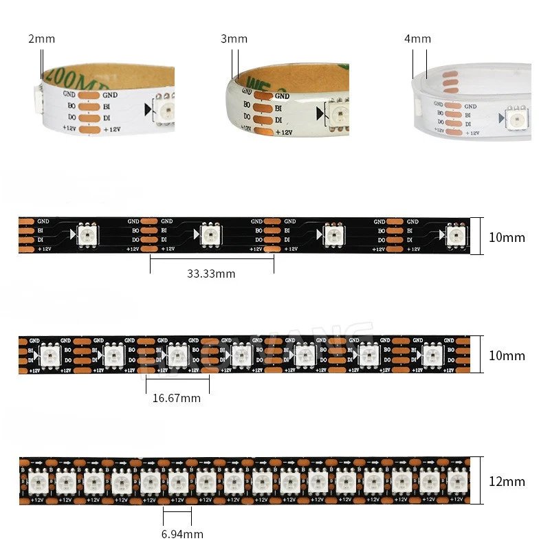Factory stock WS2812B led strip 30 lamps / m DC5V built-in IC pixel programmable with remote control ws2812b