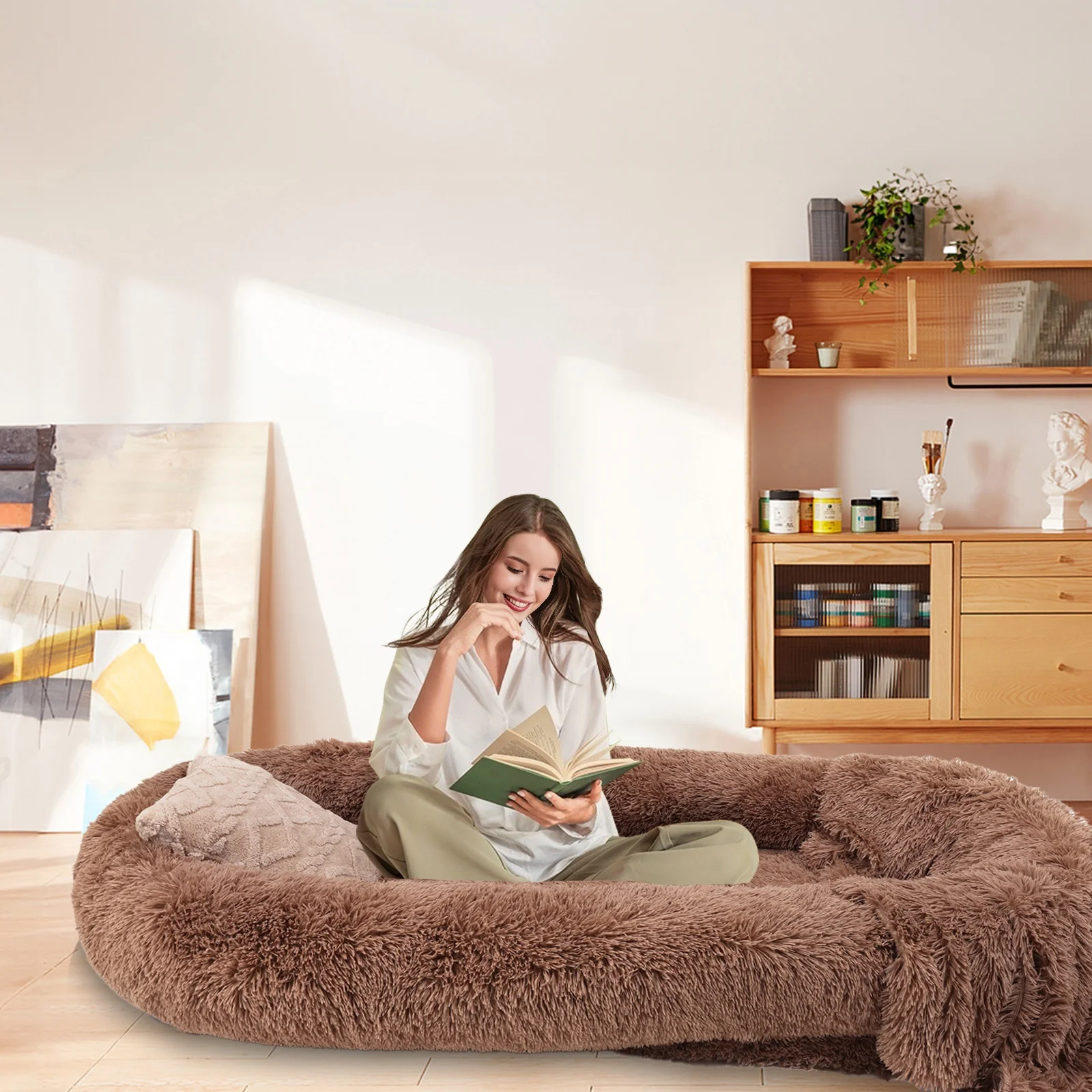 Большая кровать для взрослых с подушкой и одеялом очень большие кровати собак людей домашних животных пеной эффектом памяти можно стирать в стиральной машине