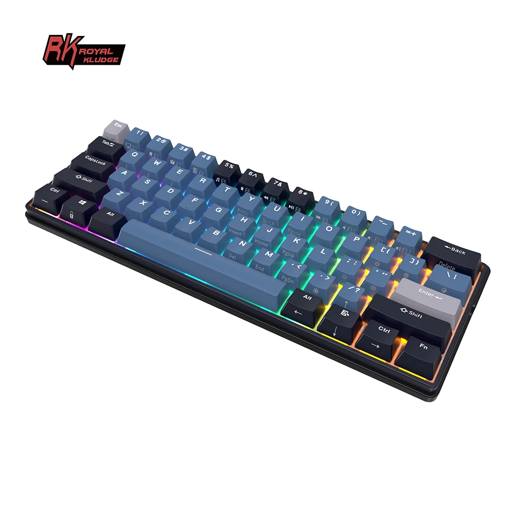 Royal Kludge RK61 Plus DIY keycaps mechanical keyboard 61 keys rgb led teclado gaming 2.4g wireless laptop keyboard notebook