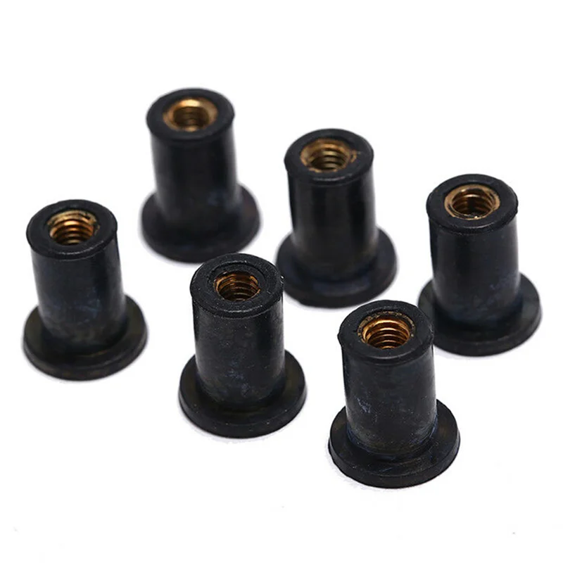 M4 M5 M6 M8 Rubber Well Nuts Brass Insert  with Stainless Steel Screws Bolt Fasteners for Motorcycle Windscreen Accessories
