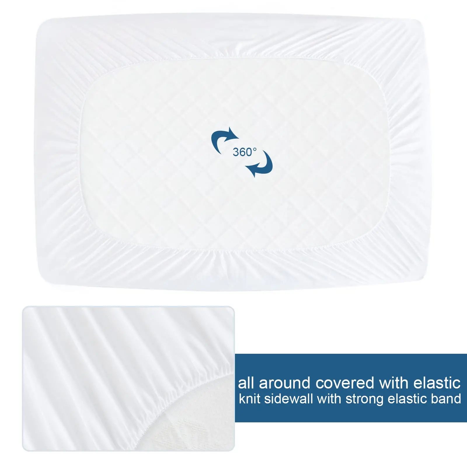 Anti Bed Bug Mattress Cover Cotton Bamboo Terry Waterproof Mattress Protector