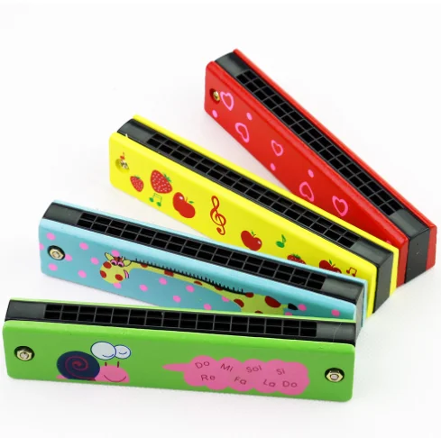 Hot selling musical instrument toys wholesale wooden easttop chromatic harmonica for kids