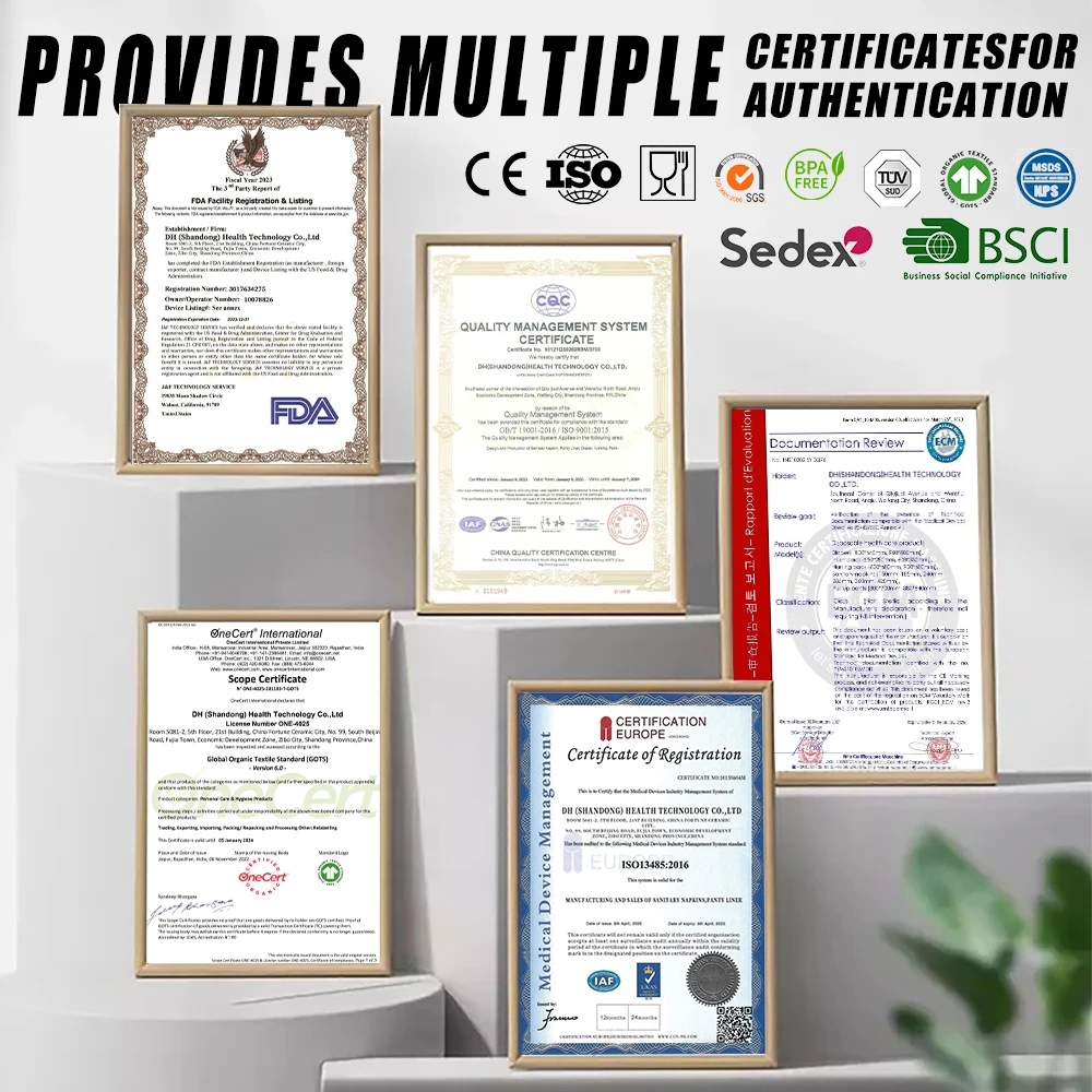 DH Organic Cotton Menstrual Feminine Hygiene Period Lady Napkin Sanitary Pad for Women