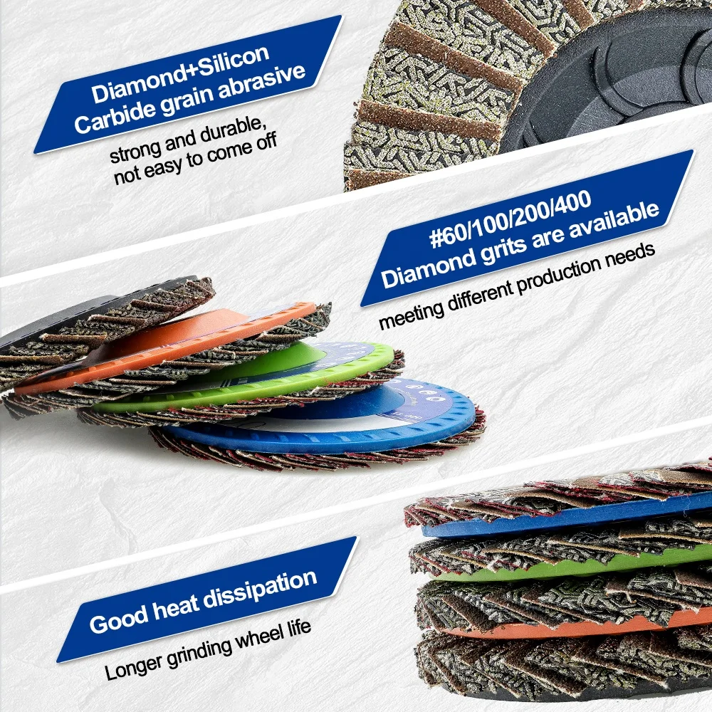 115mm Diamond Electroplated Flap Grinding Disc for Granite Glass Marble Quartz Abrasive Cutting off Wheel For Angle Grinder