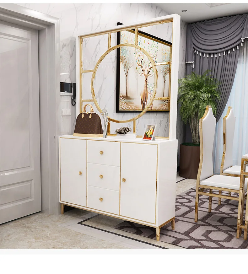 2021 Postmodern minimalist light luxury hall cabinet with large capacity porch shoe cabinet with partition room divider