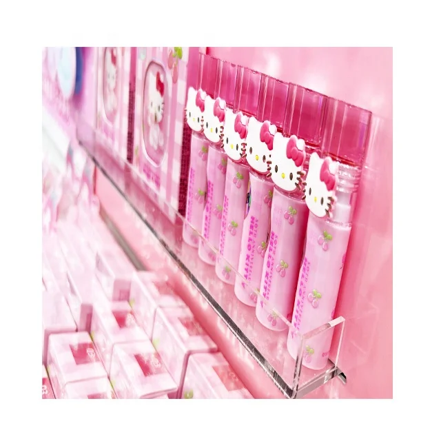 DIY Acrylic Lip Balm Display Holder Slant Back Clear Lip Gloss Display Stand Clear Angled Cosmetic Lipstick Rack