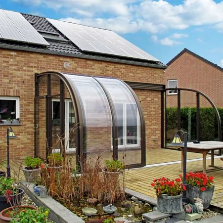 Low Price Veranda Sunroom Electric Retractable Glass Roof For Patio Sunroom
