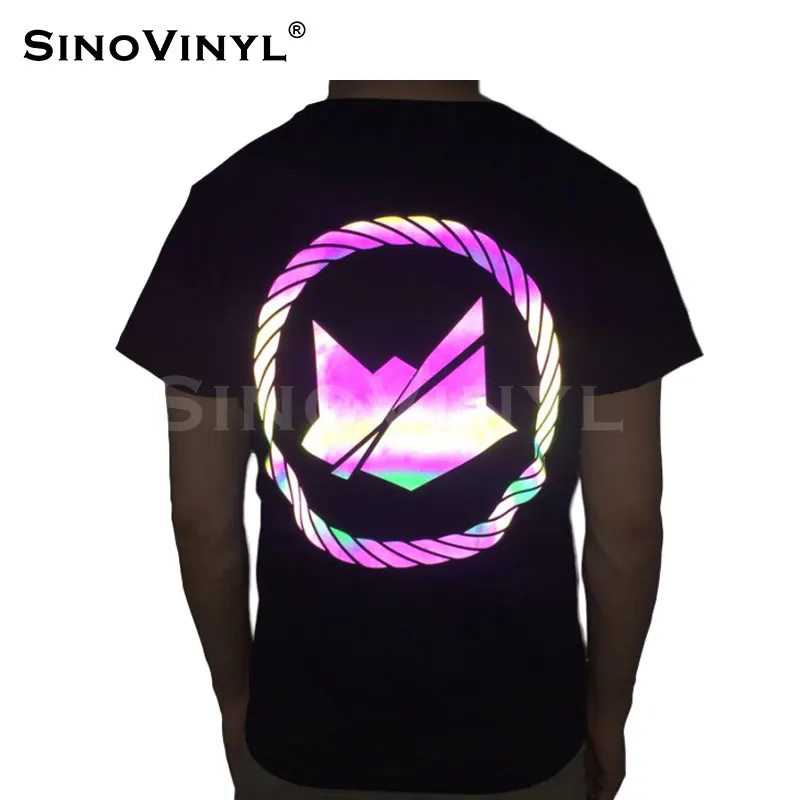 Hot Sales Rainbow Reflective Colorful Heat Transfer Vinyl Foil Cut Iron On Vinyl