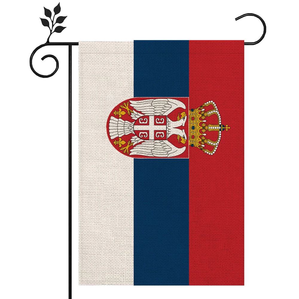 Serbia Flag Outdoor High-quality Linen Material 12*18In More Styles for You to Choose From