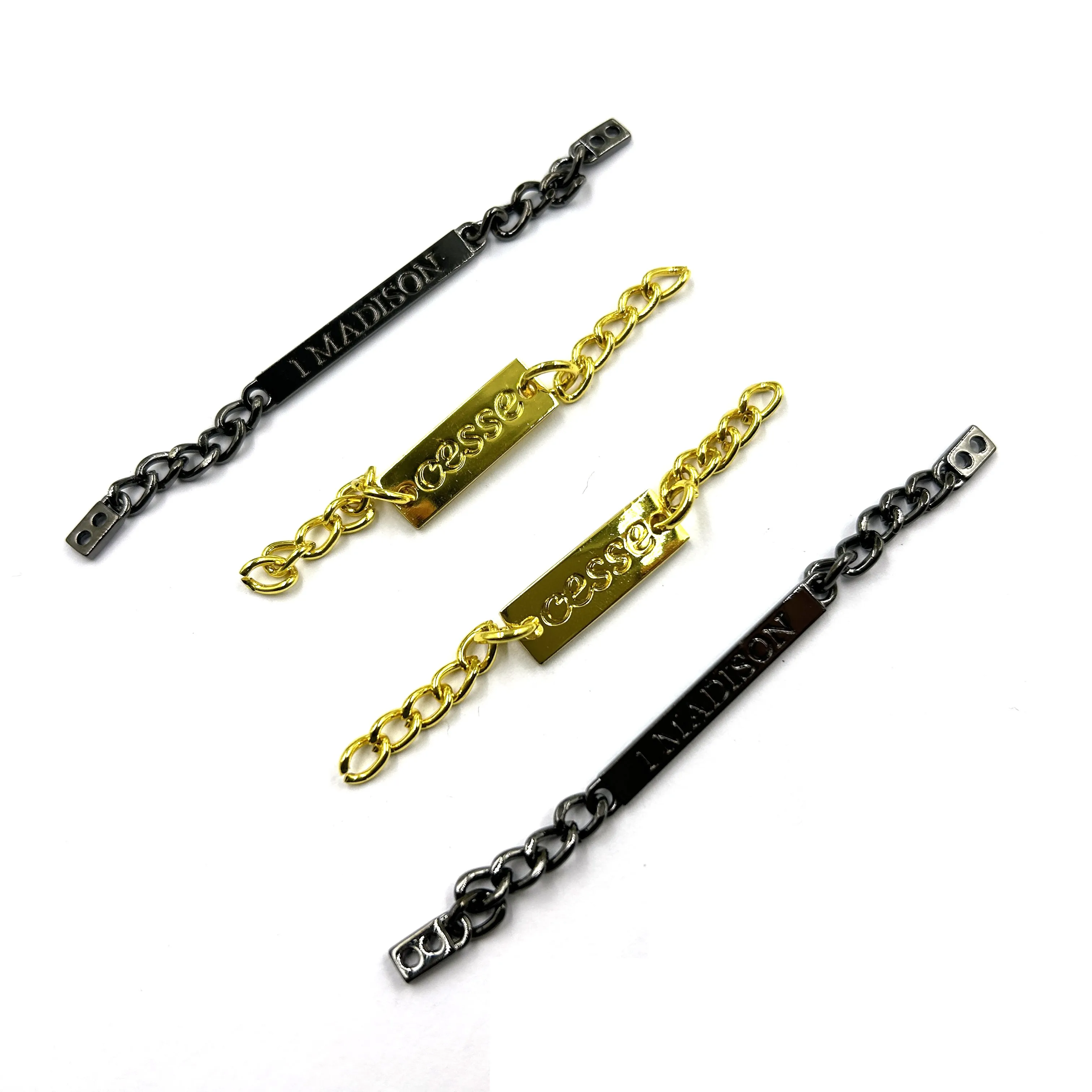 Custom Engraved Fashion Metal Clothing Label High Quality Main Label for Jeans & Swimwear Custom Size Shape Brand Logo