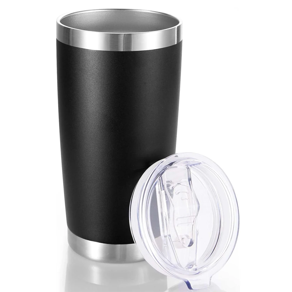 2024 Wholesale Customizable 20oz Stainless Steel Travel Thermal Vacuum Coffee Mug with PP Lid Eco-Friendly Drinkware with Straw