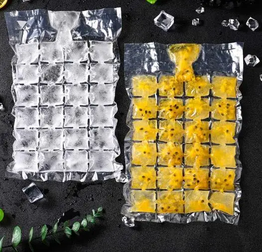 Self-Seal Disposable LDPE Ice Cube Bags Cold Freezer and Cocktail Food Wine Cooler for Coffee Packaging