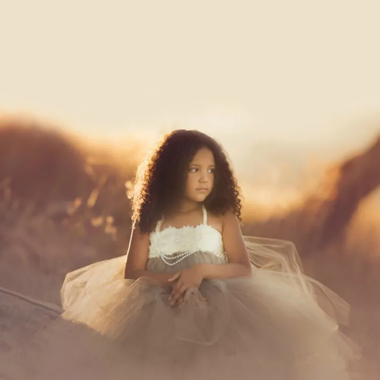 High Quality Kids Princess Dresses For Girl Flower Elegent Event Tulle Wedding Boutique Ball Gown