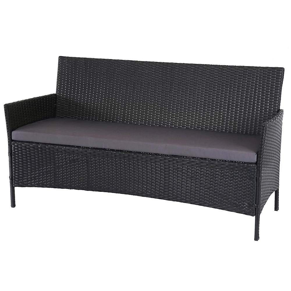 Hot Sale Outdoor Popular HDPE Plastic  Rattan Chair 3 seat Chair Frame Material Galvanized Steel Outdoor Furniture Garden Chair