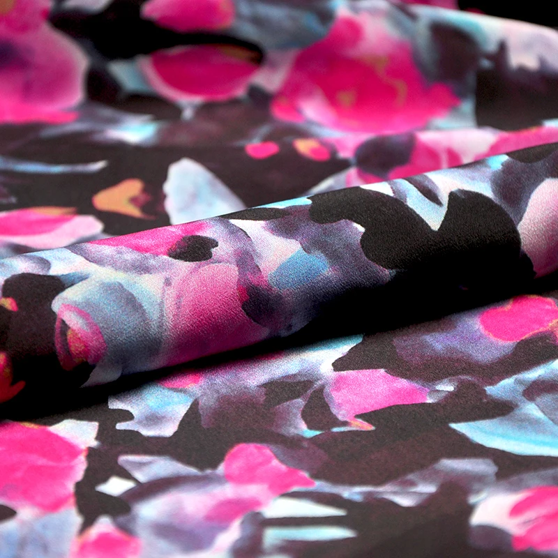 Изготовленная на заказ ткань из 100% чистого шелка с цифровой печатью из крепдешина