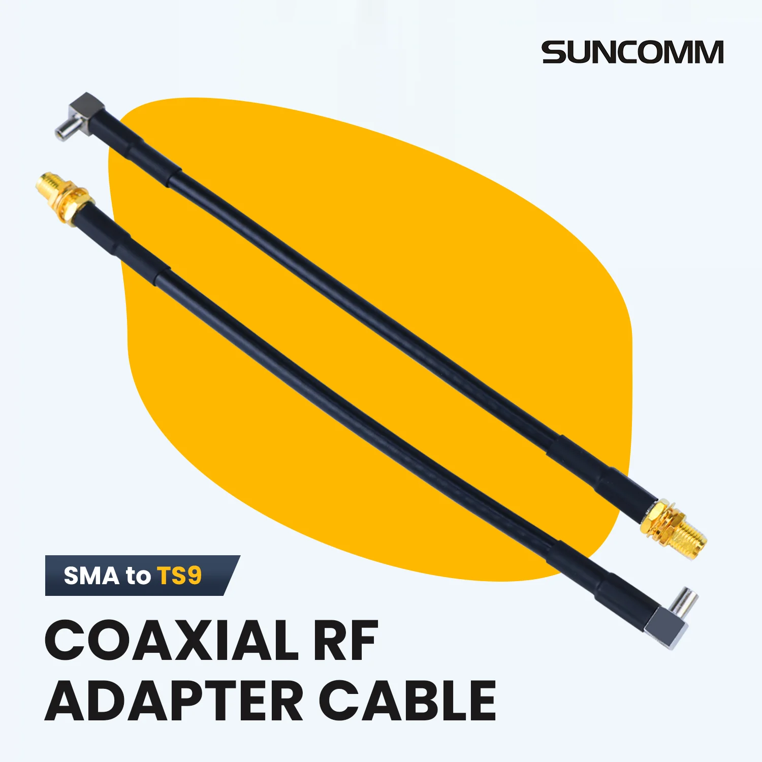 Coaxial RF connector SMA-female to TS9 male elbow RG174 cable assembly 18CM adapter cable