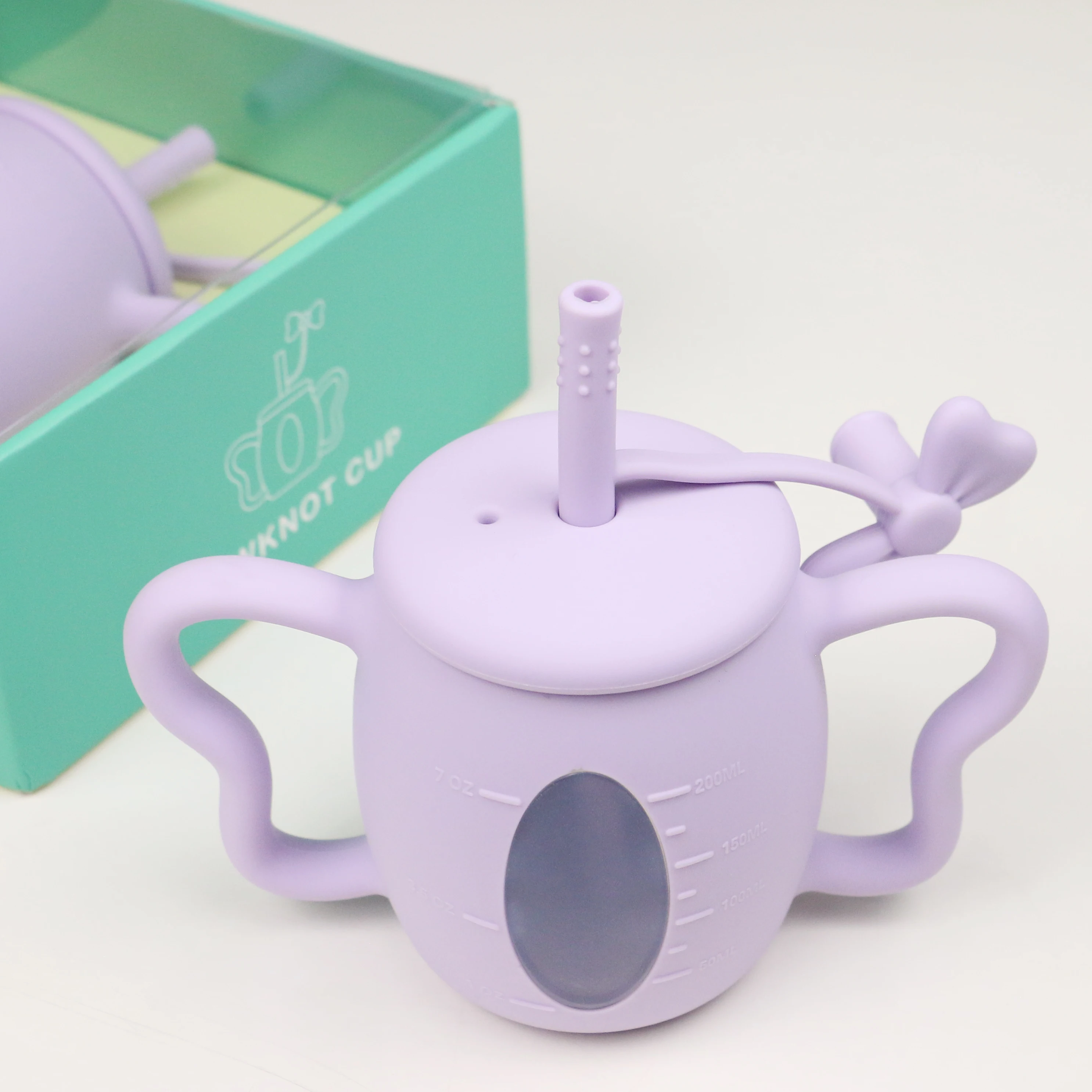 BPA free silicone butterfly shape toddler drinking cup No spill baby learning drinking silicone cup  Food grade  silicone cup wi