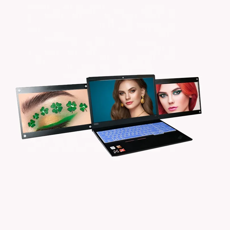 Triple Portable Hidden Sliding Monitor for PC Side by Side Portable Monitor Triple Portable Monitor for Your Laptop