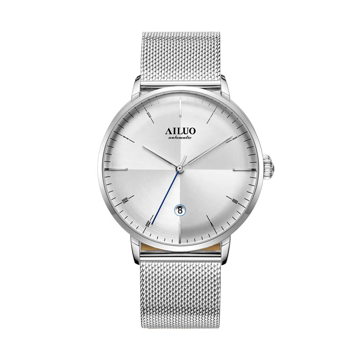 
Small MOQ New 304 Steel or 316L Stainless Steel Wristband Mens Custom Logo Mechanical Automatic Chronograph Wrist Watches 