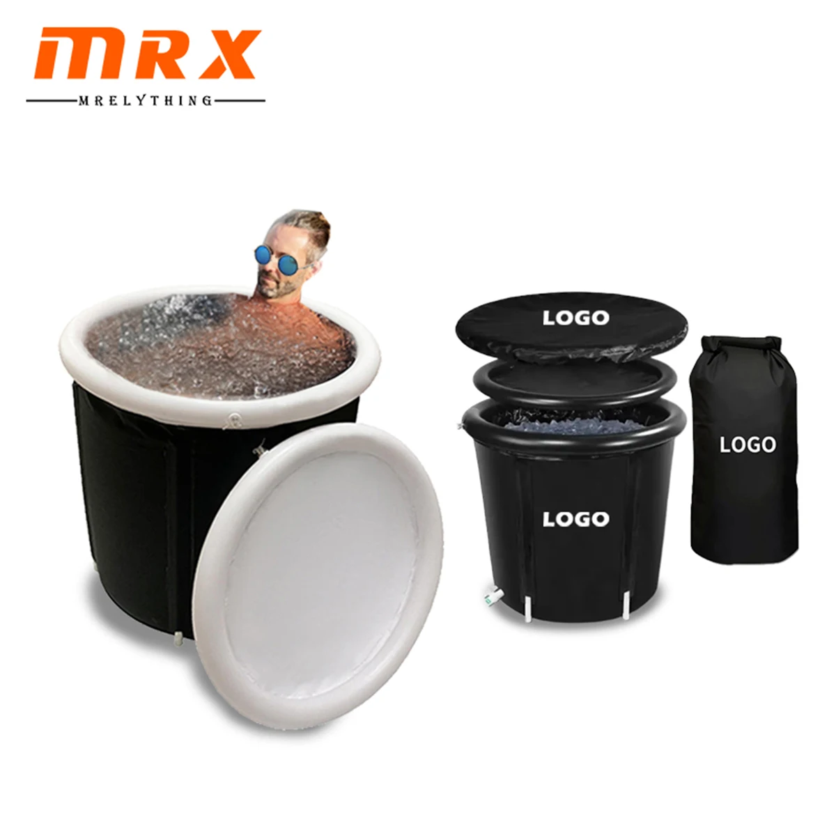 MRX wholesale foldable cold plunge inflatable bathtub pvc ice bath pool with bag for sports recovery inflatable cold plunge tub