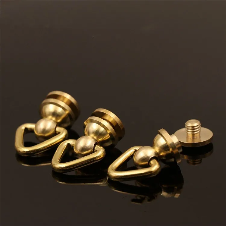 Solid Brass Rivet Buckles Decorative Round Head Button Studs for Leather Bag Snap Head Hook Connector Buckle