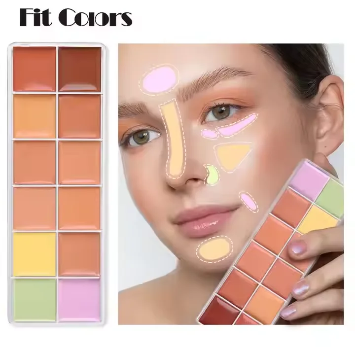 12 colors Cover pimple Marks and dark circles with Concealer Tray Lasting waterproof no bloom under eye primer Concealer
