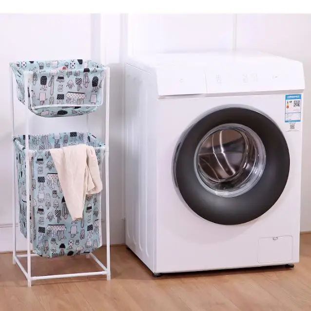 Waterproof Oxford Cloth Dirty Cloth Basket Double Bathroom Washing Sorter Dirty Cloth Storage Basket