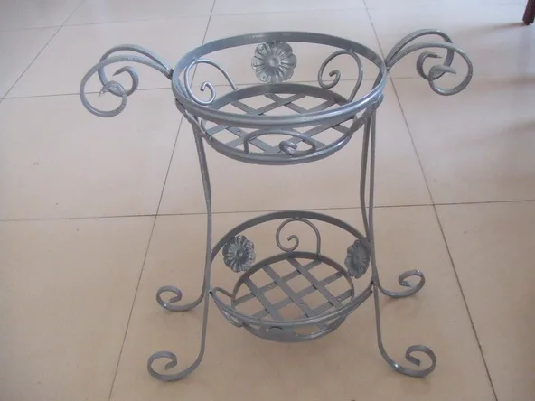 FABRIC WROUGHT IRON STAND WITH FLOWER POT MEDIUM SIZE POWDER COATED FINISHED FLOWER PLANTER STAND
