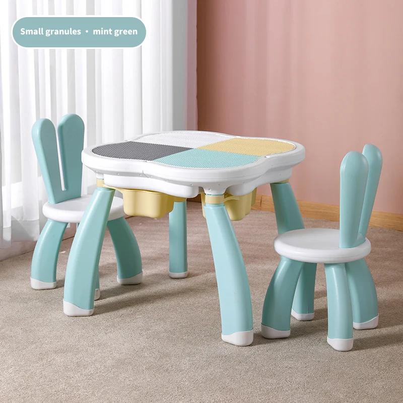 Kindergarten Children Table And Chairs Toy Set Living Room kids Furniture Building Block Board Tablet