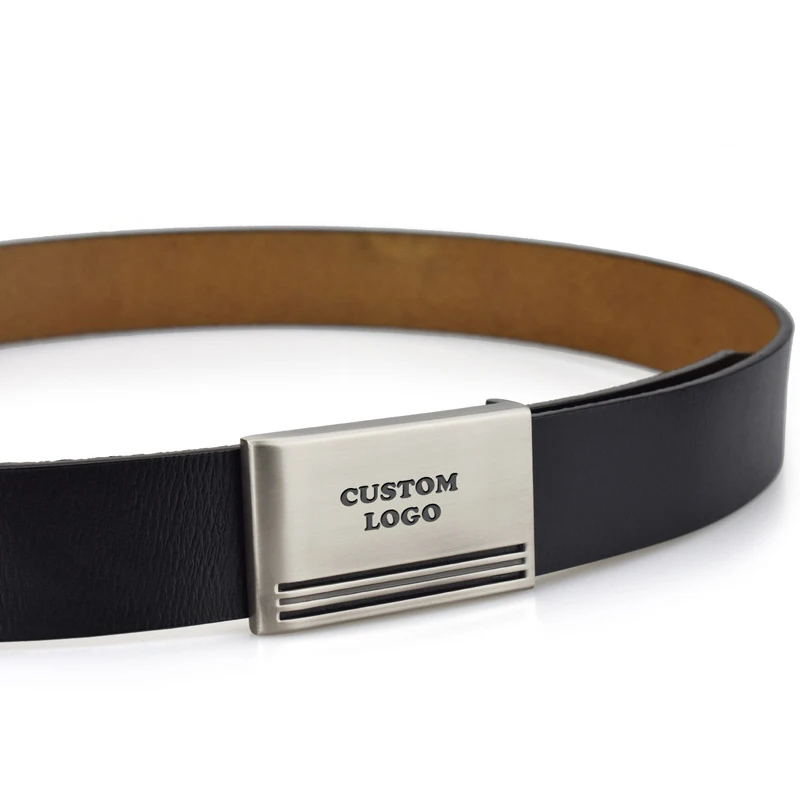 Hot Selling Fashion Men Belt PU leather Flat Buckle High Quality Leather Belt