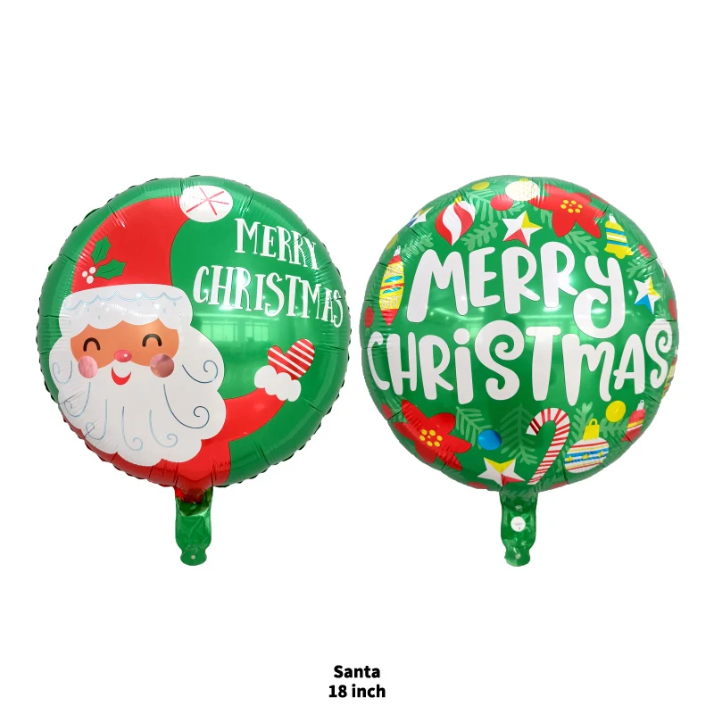 18 Inch Round Shape Merry Christmas Party Decoration Inflatable Helium Foil Balloons For Party Decoration Kid Gifts