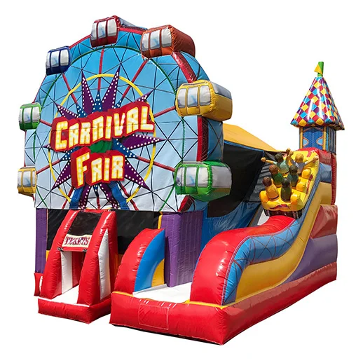 wholesale inflatable  Carnival Fair Combo Carnival 5 in 1 Combo carnival theme bounce house