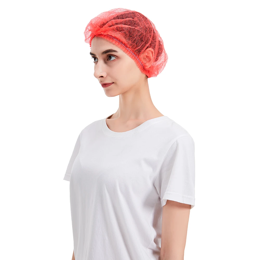 Disposable Medical Non Woven Strip Cap Bouffant Head Cover Disposable mob cap