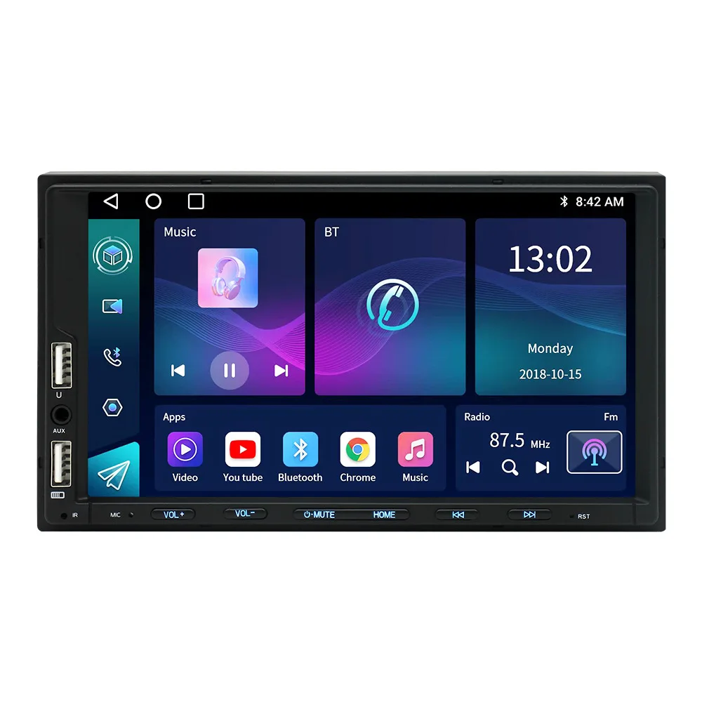 7 Inch Android 2 Din Car MP5 Player with Bluetooth GPS Navigation LCD Touch Screen Universal Dashboard Stereo Radio for Toyota