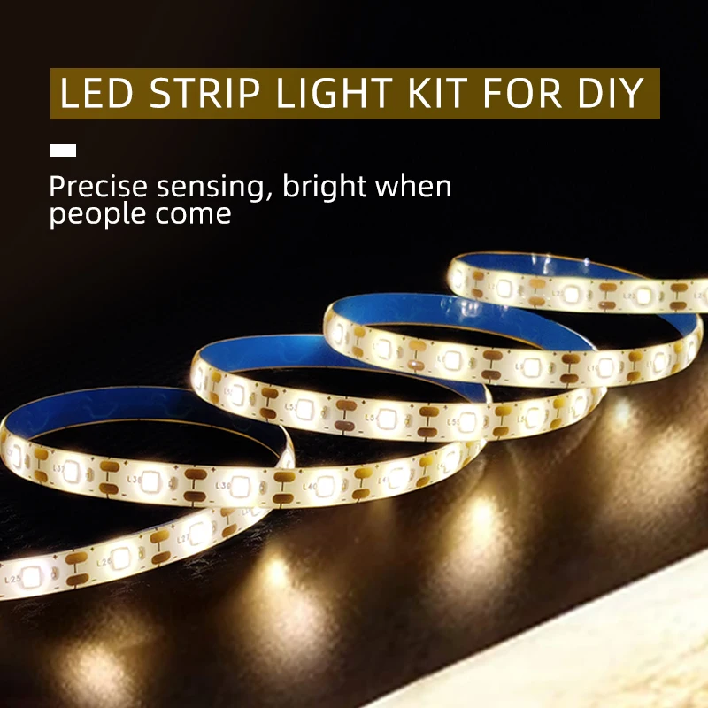 2835 white light sensor strip light 5m 4m 3m 2m 1m 60leds 3000k /6500K 6V sensor light for stair decoration with  battery level