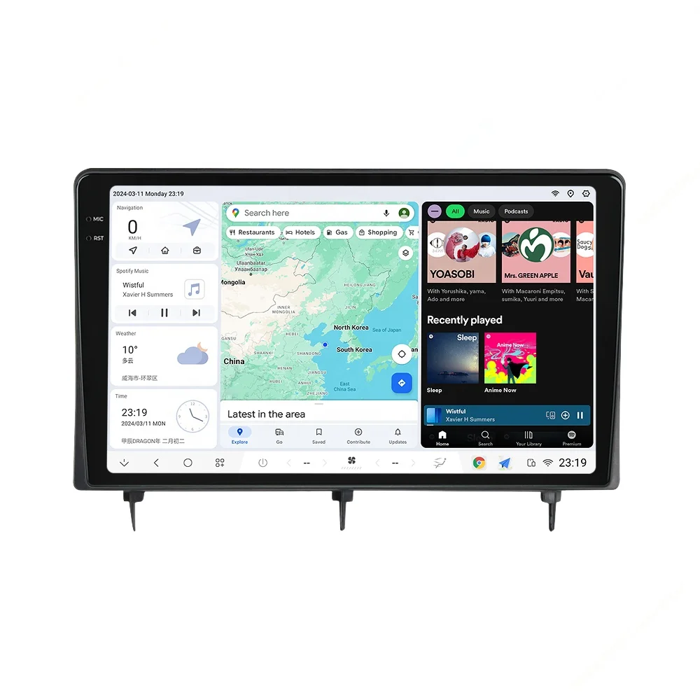 Mekede DUDU7 android car radio dvd player 2K multimedia split screen dvr map for Honda Civic 2022