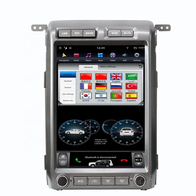 13.6' Tesla style Android Screen Car Multimedia Player Radio GPS Navigation for Ford F150 Raptor 2009-2014 With CarPlay 4G