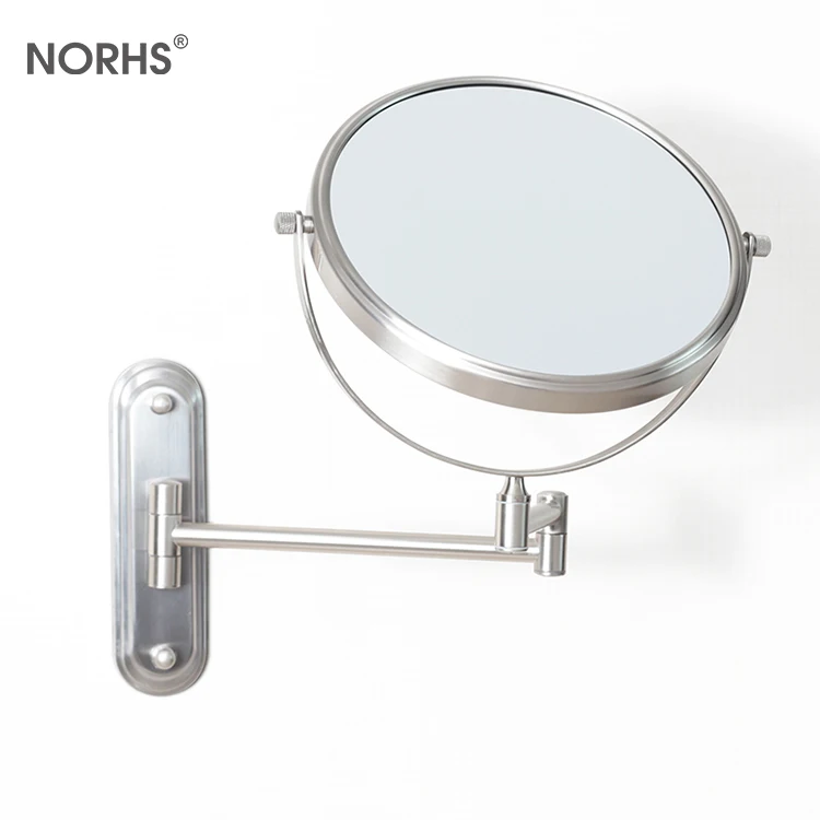 Norhs Wholesale Custom Size Bathroom Aluminum Frame Makeup Wall Mirror Round 360 Rotary Magnifying Mirrors