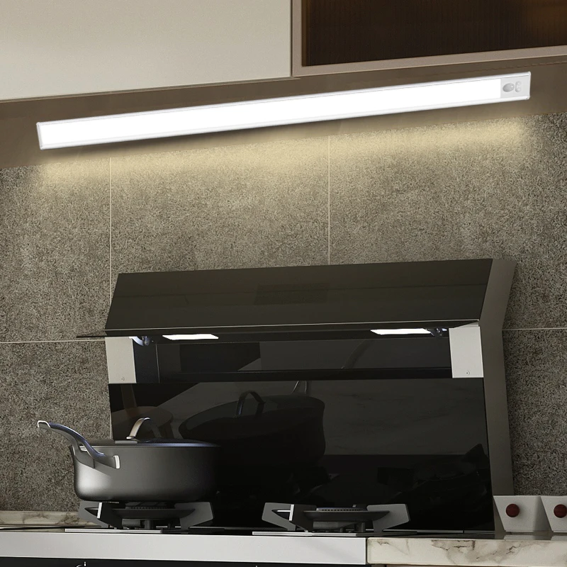 Aluminum Luminous Display Motion Sensor Kitchen Led Under Cabinet Light For Closet Wardrobe Home Bedroom