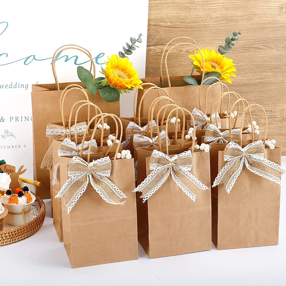 Custom Logo Printed Recyclable Twisted Handle Reusable Shopping  Kraft Paper Bag